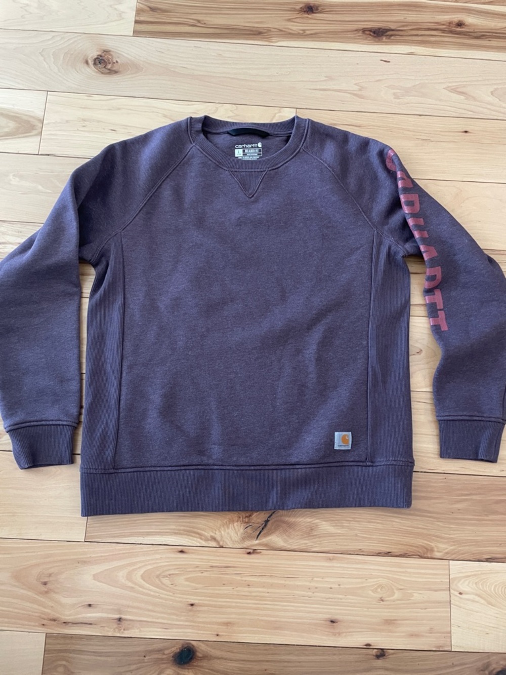 Carhartt Kids Sweatshirt Heathered Purple Sleeve Graphic Sleeve Youth 12-14